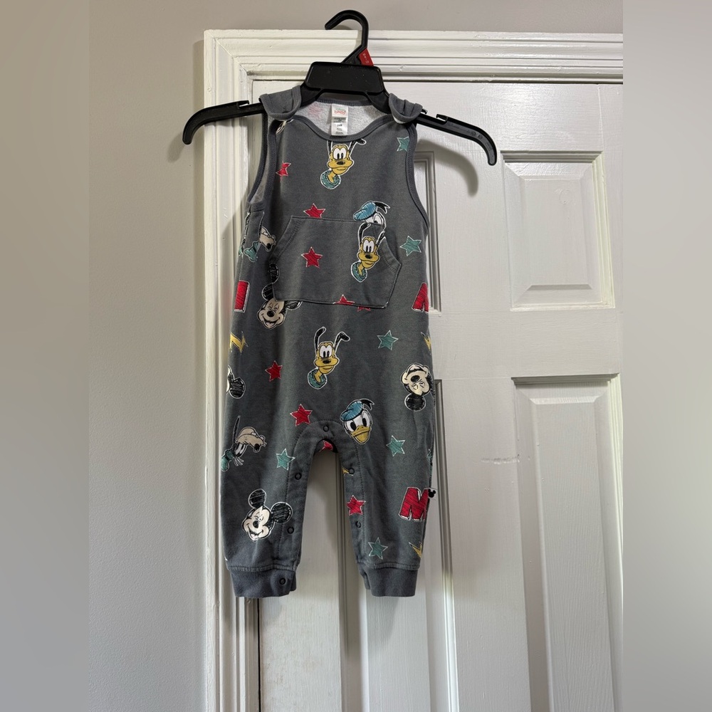 Disney Baby Gray Romper with Character Design